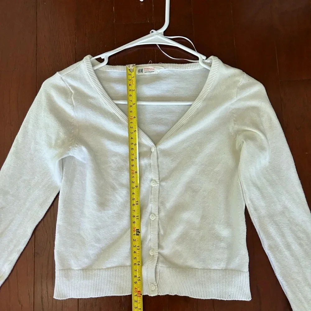 H&M White Cardigan 87% cotton super soft size 12/13 yrs